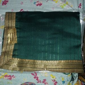 Dark Green Saree