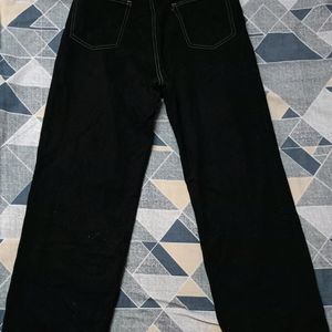 Black Rugged Straight Fit Jeans