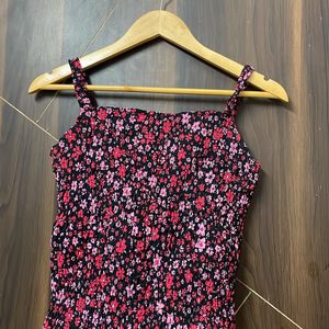 Pink Floral Crop Top