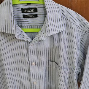 Men's Half sleeves - Light Blue stripes