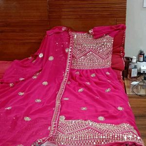 New Party wear Long Anarkali Gown Cum Suit Full Se