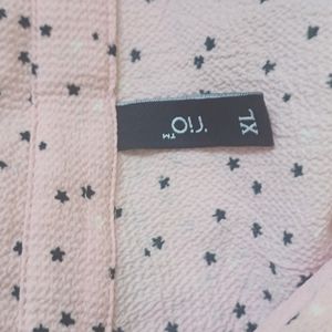 Baby Pink Black Dot Full Sleeve Top