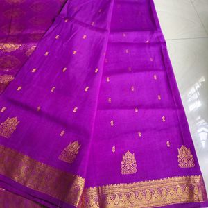 Magents Pink Pure Kanchi Pattu Saree