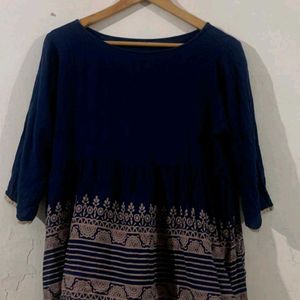 Blue Designer Empire Top