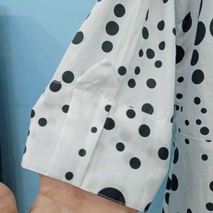 Black Dot Print Dress 34size