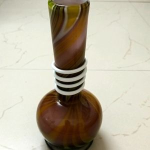 Marbled Glass Flower Vase 8.5 Inches Height