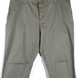 Olive Green Casual Slim Fit Trousers(Women's)