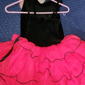 Beautiful Pink And Black Dress For Girls