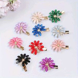 Rhinestone Flower Clips