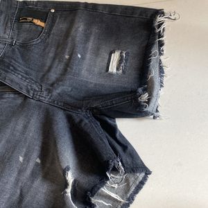 Black Denim Shorts