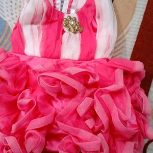 Beautiful Ruffle Frock With Matching Bellies