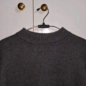 Grey Sweater With Side Slits