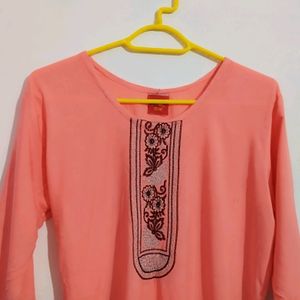 Peach Colour Kurti