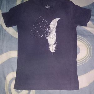 Tripr Navy Blue Printed Tshirt For Men