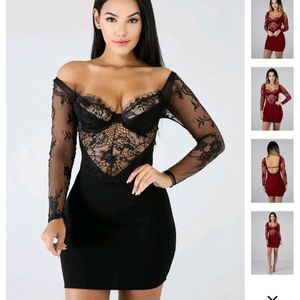 SEXY BLACK CORSET BODYCON