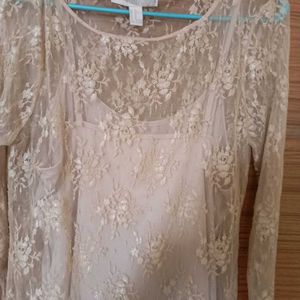 Forever 21 Beautiful Dress Beige