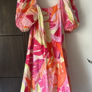 H&M Dress With Puff Sleeve