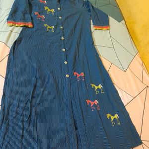 Blue Cotton Kurta