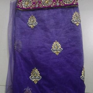 Designer Net Saree With Stone Work