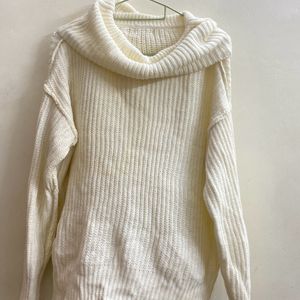 White Stylist Off Shoulder Sweater