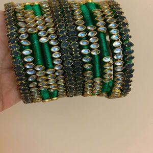 Set Of 12 Silk Thread Bangles [New]