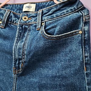 Blue Straight High Rise Stretchable Jeans