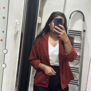 Women red Coloured Shacket Jacket