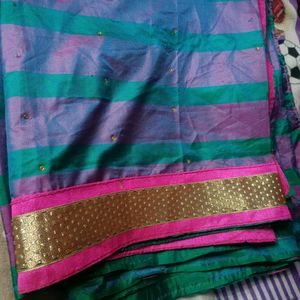 OFFER🥳Lace Border Silk Saree..😍( Blouse Piece At