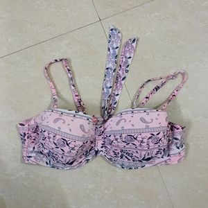 Pink Underwired Tie Up Bikini Top