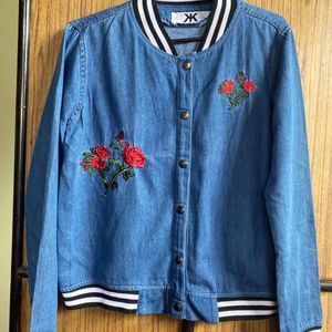 Floral Denim Jacket For Women