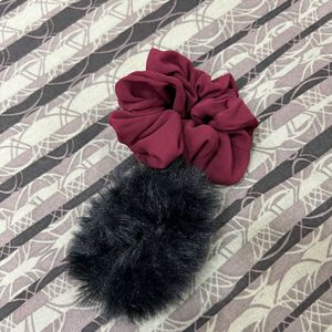 Black & Maroon Scrunchie Combo