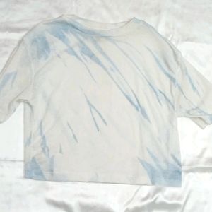 WHITE/ BLUE TIE & DYE TOP