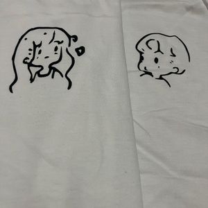 Cute White Couple T-shirts