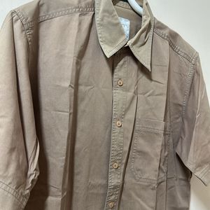 Oversized Beige Formal Shirt