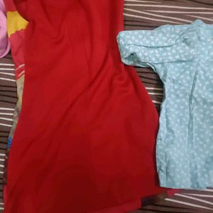 Combo Of 7 Full Sleeves Tops & Frock For 3-4 Years