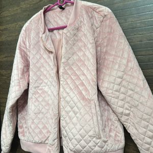 Women Pink Upper Velvet Jacket