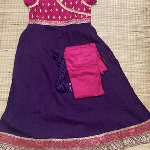 Purple & Pink Kurta Set For Grabs