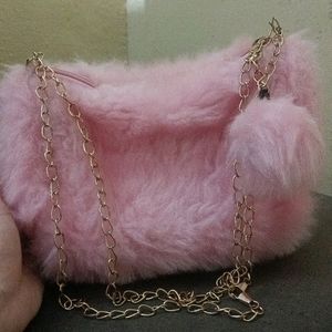 Cute Furry Pink Slingbag..