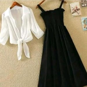 Black Froke|| White Top|| Like New Dress