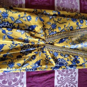 Yellow Printed Kurta Pent Set