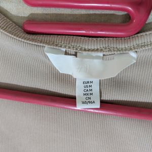 H&M Beige Square Neck Top