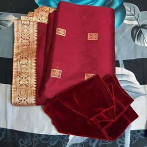 Maroon Saree