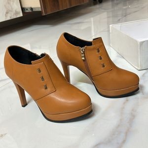 Pencil Heel Tan Mustard Yellow Boots From Lulu&Sky