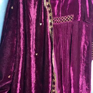 Velvet Purple Sequences Suit