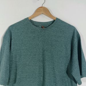 Sea Green Plain Casual T-Shirt (Men)