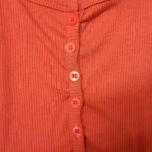 SSS Orange Button Up Crop top