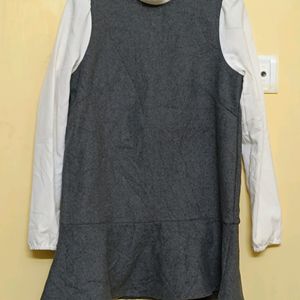 KOREAN GREY A-LINE DRESS