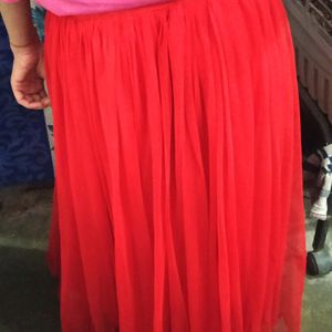 Red Coloured Elegant Skirt