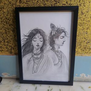 radhe krishna beautiful sketch