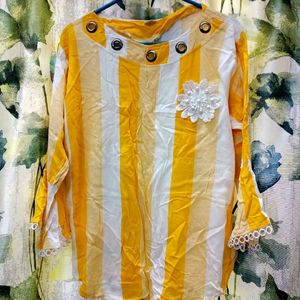 White And Yellow Cotton Top